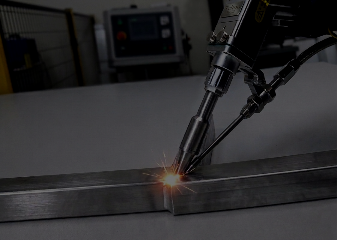 Laser welding in workshop